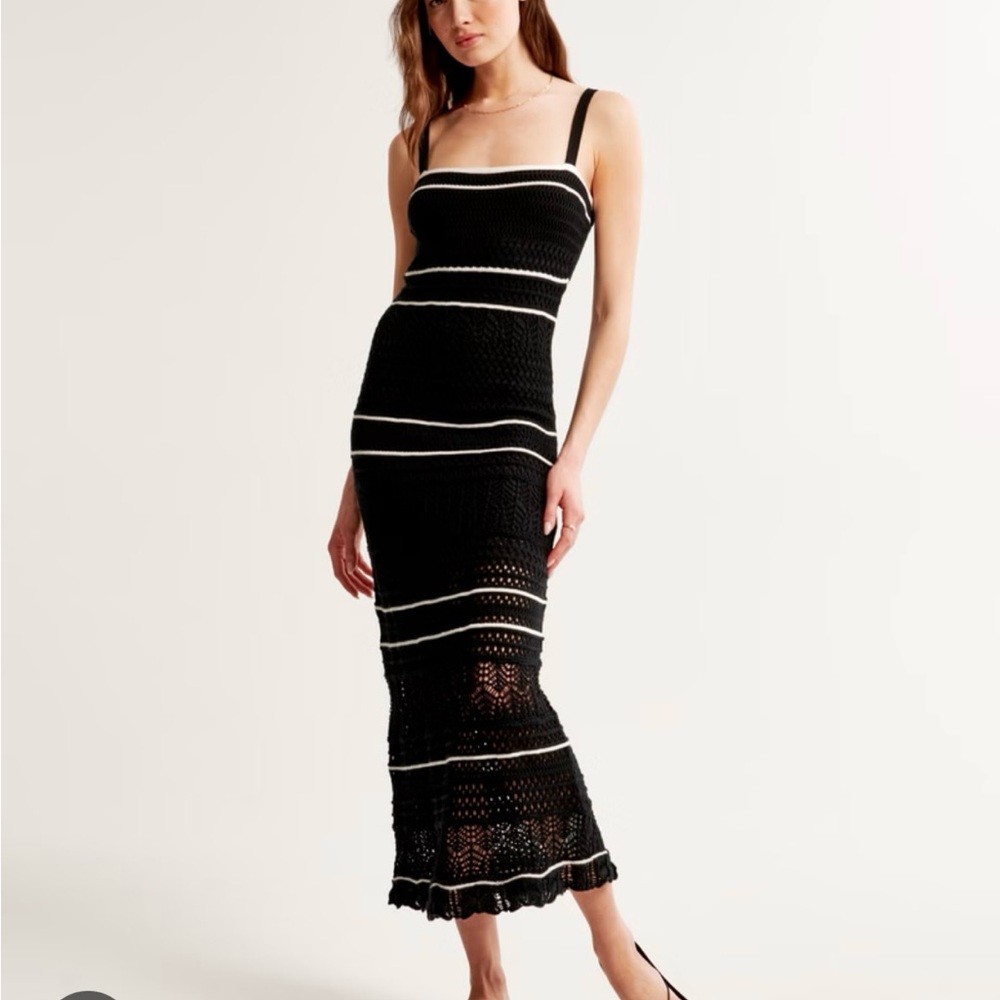 Abercrombie Black & White crochet dress